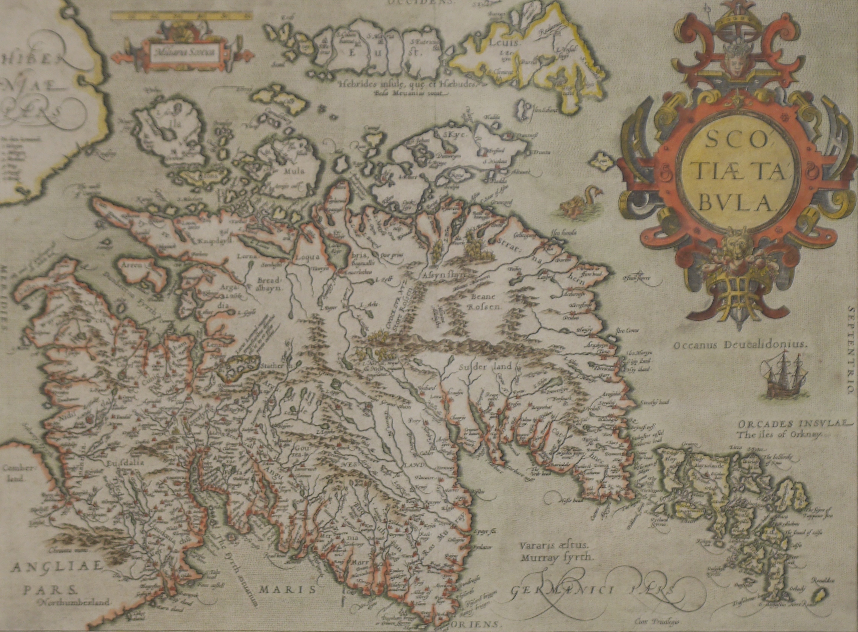 Abraham Ortelius (1527-1598), coloured engraved map, The Kingdom of Scotland, text verso, 44 x 55cm. Condition - fair